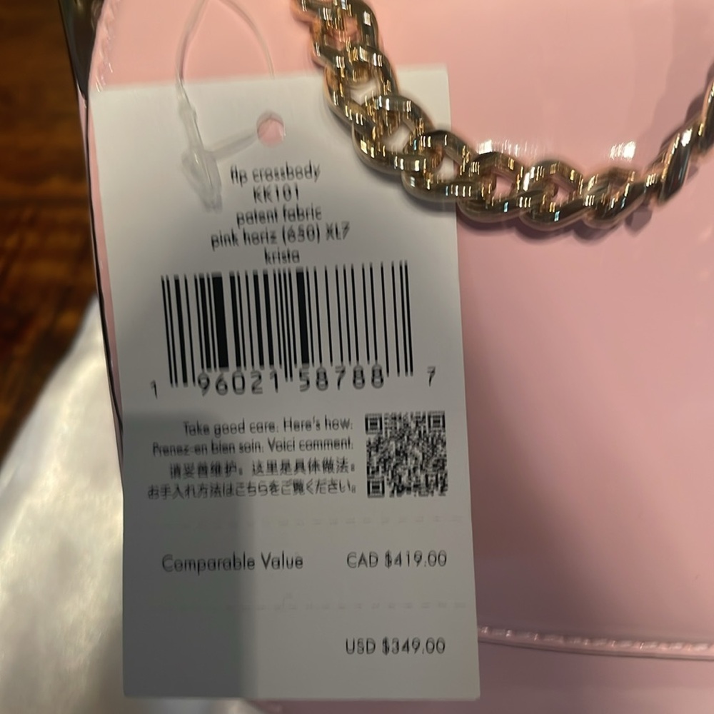 NWT Kate Spade Krista Pink Patent Fabric Crossbody MSRP $349 - Picture 5 of 11